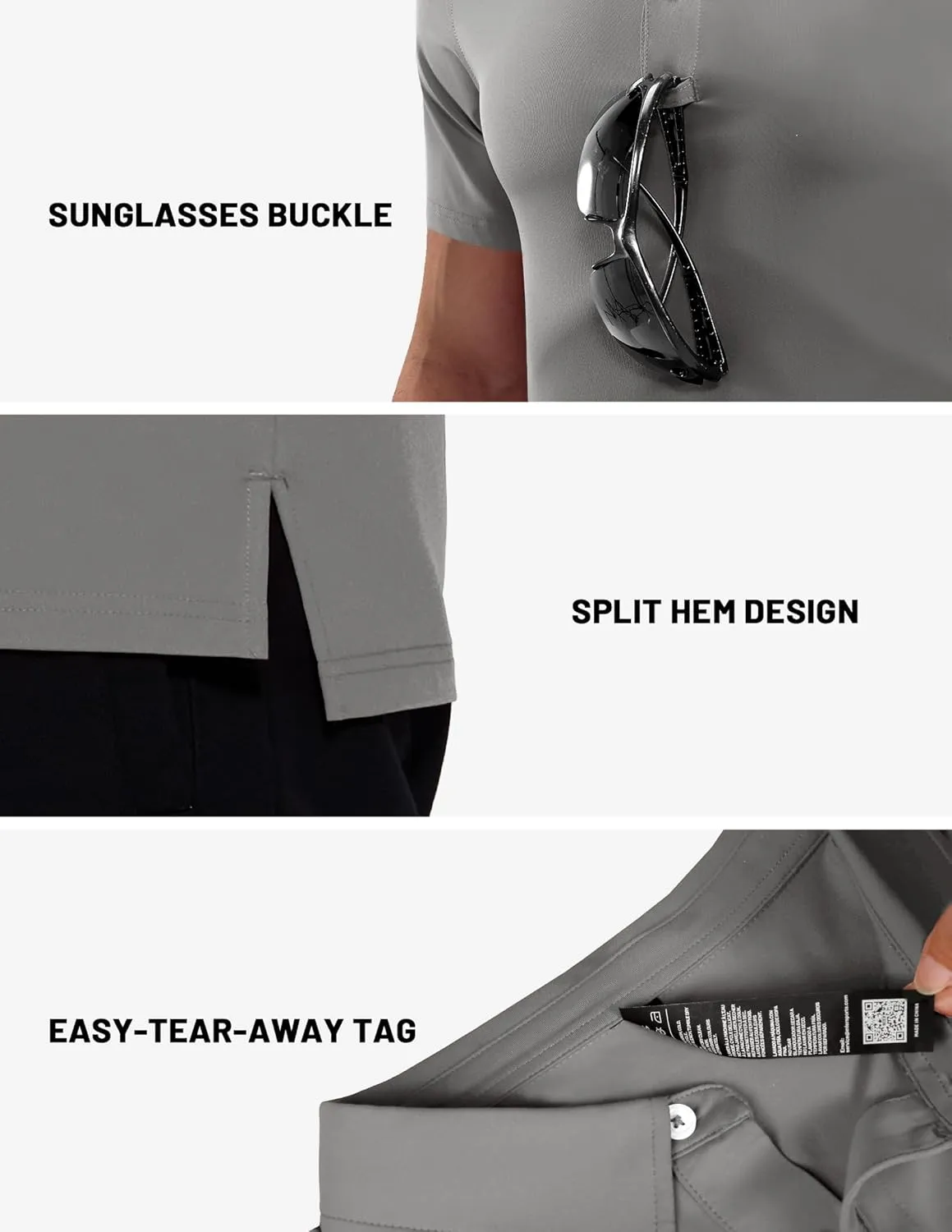 MIER Polo Shirts for Men Short Sleeve Dry Fit Performance Golf Tennis Active Collared Shirts, UPF 50  Sun Protection