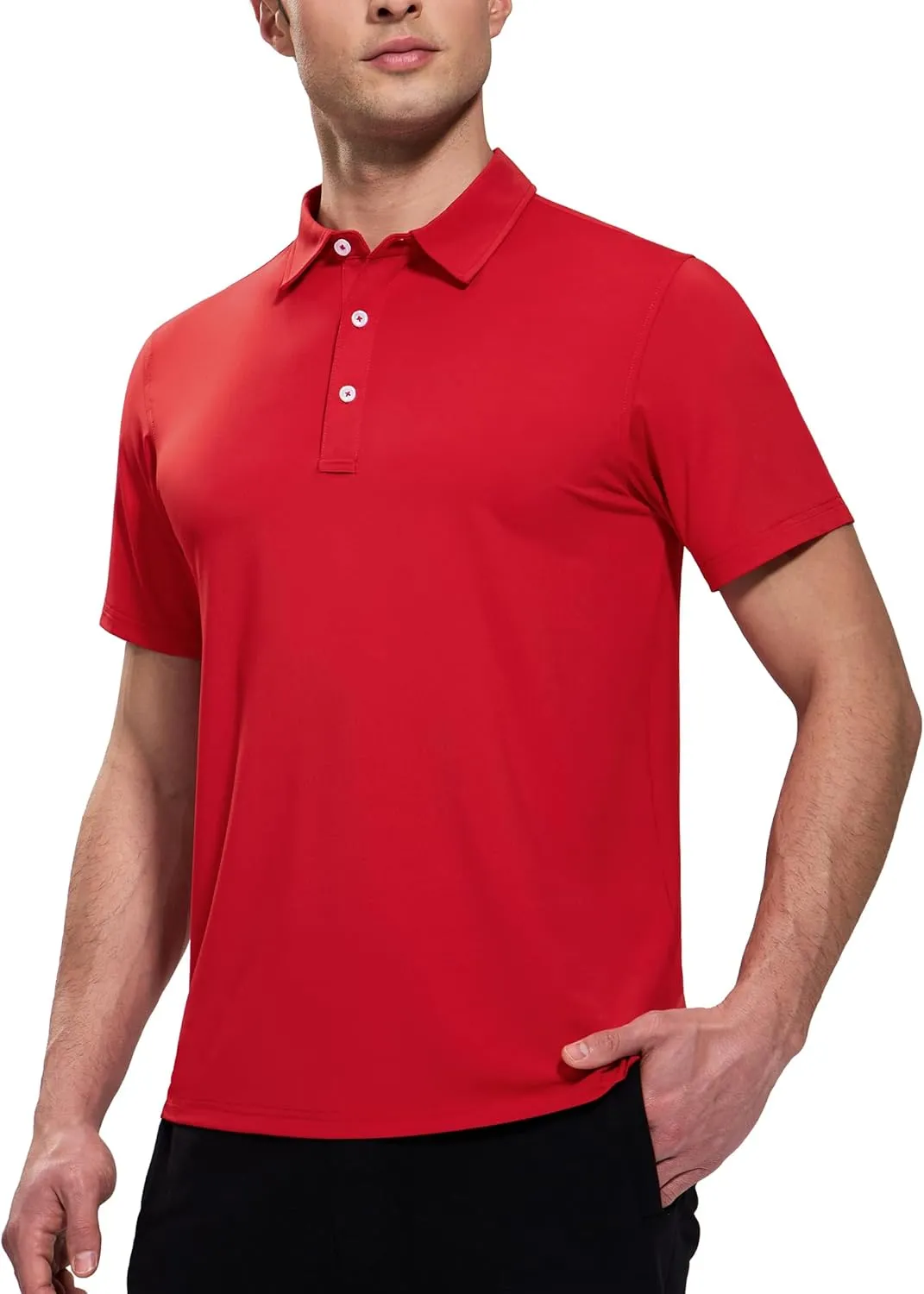 MIER Polo Shirts for Men Short Sleeve Dry Fit Performance Golf Tennis Active Collared Shirts, UPF 50  Sun Protection