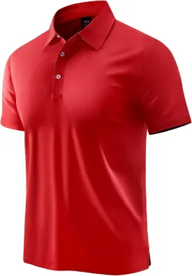 MIER Polo Shirts for Men Short Sleeve Dry Fit Performance Golf Tennis Active Collared Shirts, UPF 50  Sun Protection