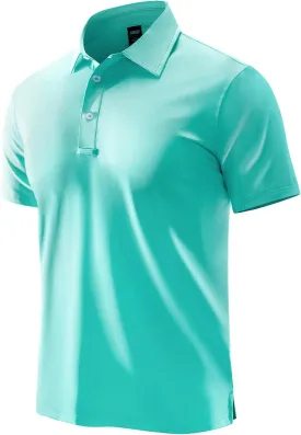 MIER Polo Shirts for Men Short Sleeve Dry Fit Performance Golf Tennis Active Collared Shirts, UPF 50  Sun Protection