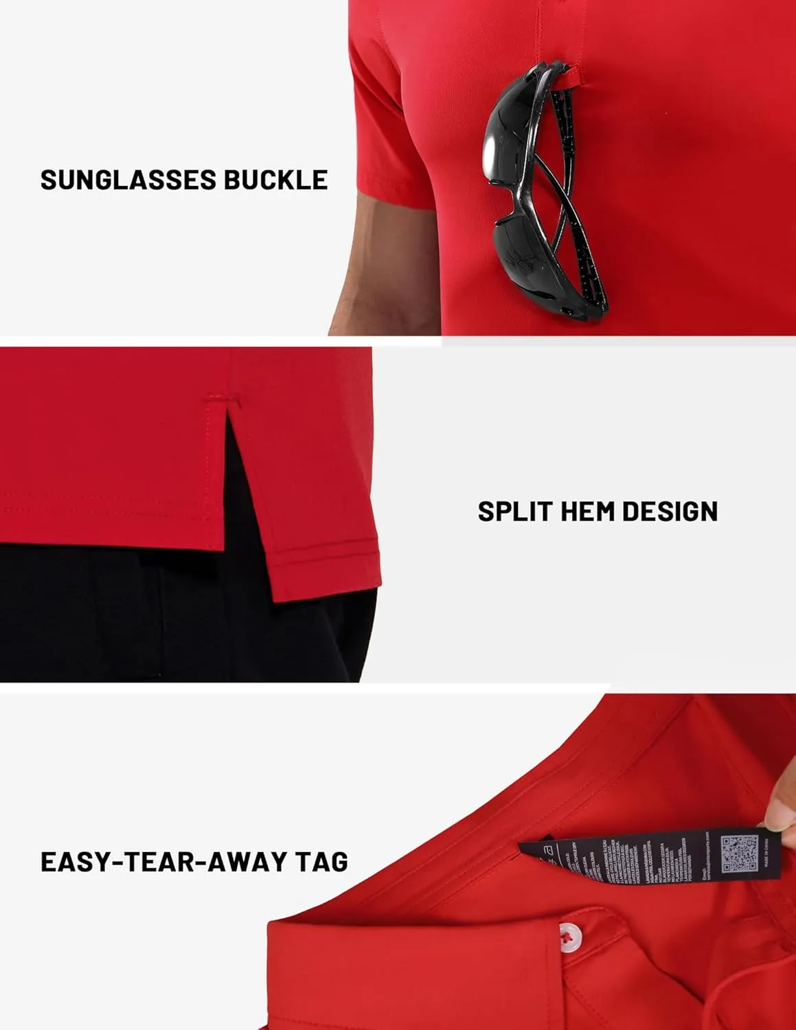 MIER Polo Shirts for Men Short Sleeve Dry Fit Performance Golf Tennis Active Collared Shirts, UPF 50  Sun Protection