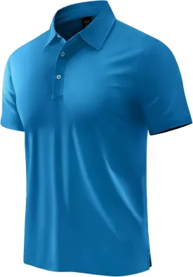 MIER Polo Shirts for Men Short Sleeve Dry Fit Performance Golf Tennis Active Collared Shirts, UPF 50  Sun Protection
