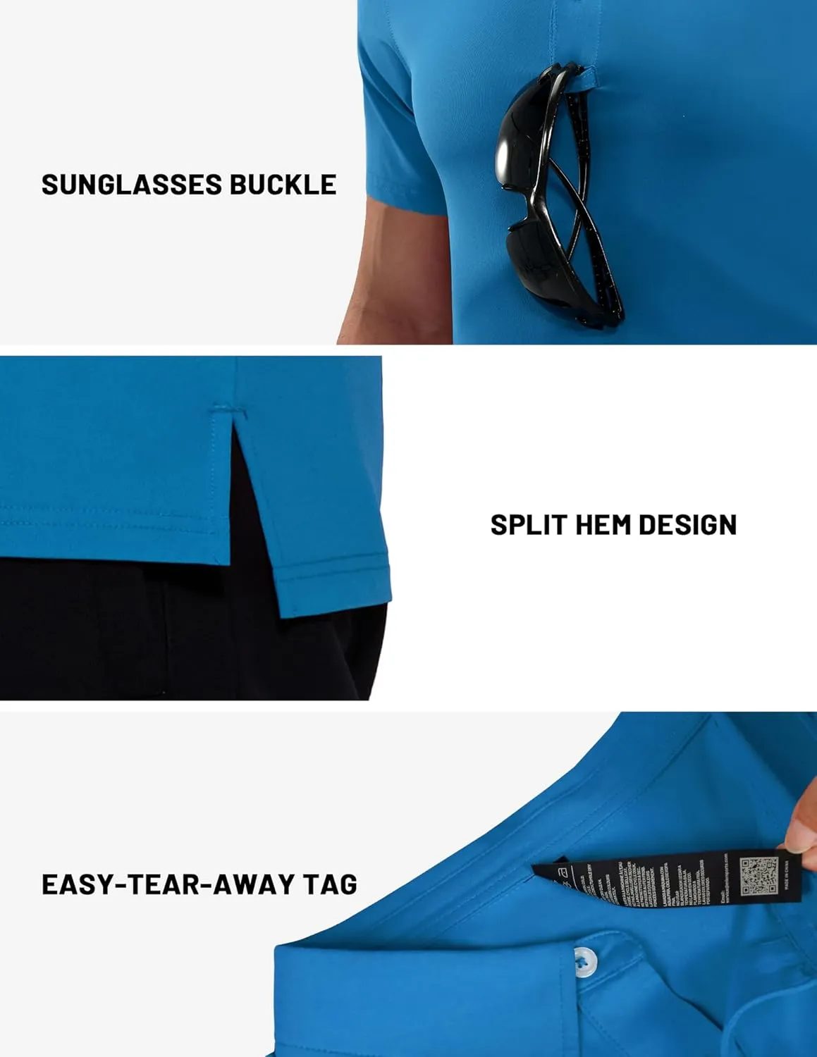 MIER Polo Shirts for Men Short Sleeve Dry Fit Performance Golf Tennis Active Collared Shirts, UPF 50  Sun Protection