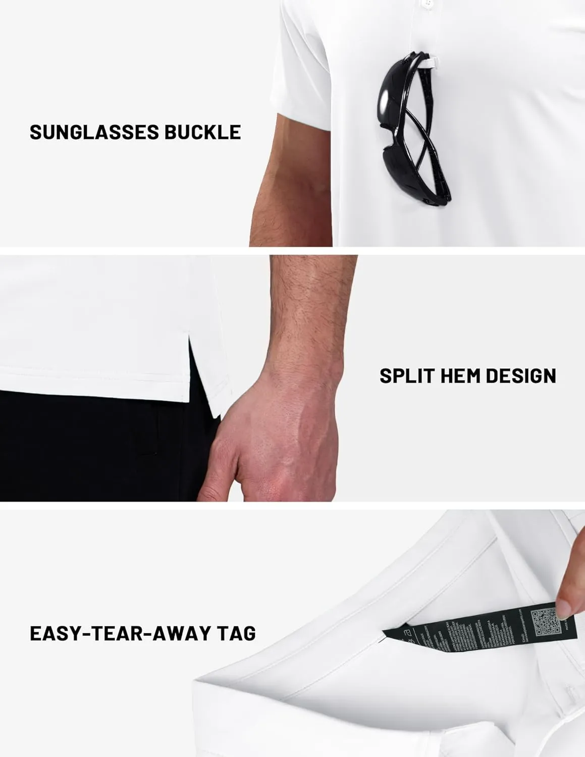 MIER Polo Shirts for Men Short Sleeve Dry Fit Performance Golf Tennis Active Collared Shirts, UPF 50  Sun Protection