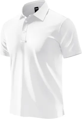 MIER Polo Shirts for Men Short Sleeve Dry Fit Performance Golf Tennis Active Collared Shirts, UPF 50  Sun Protection