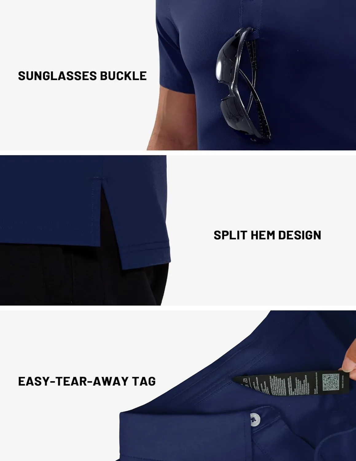 MIER Polo Shirts for Men Short Sleeve Dry Fit Performance Golf Tennis Active Collared Shirts, UPF 50  Sun Protection