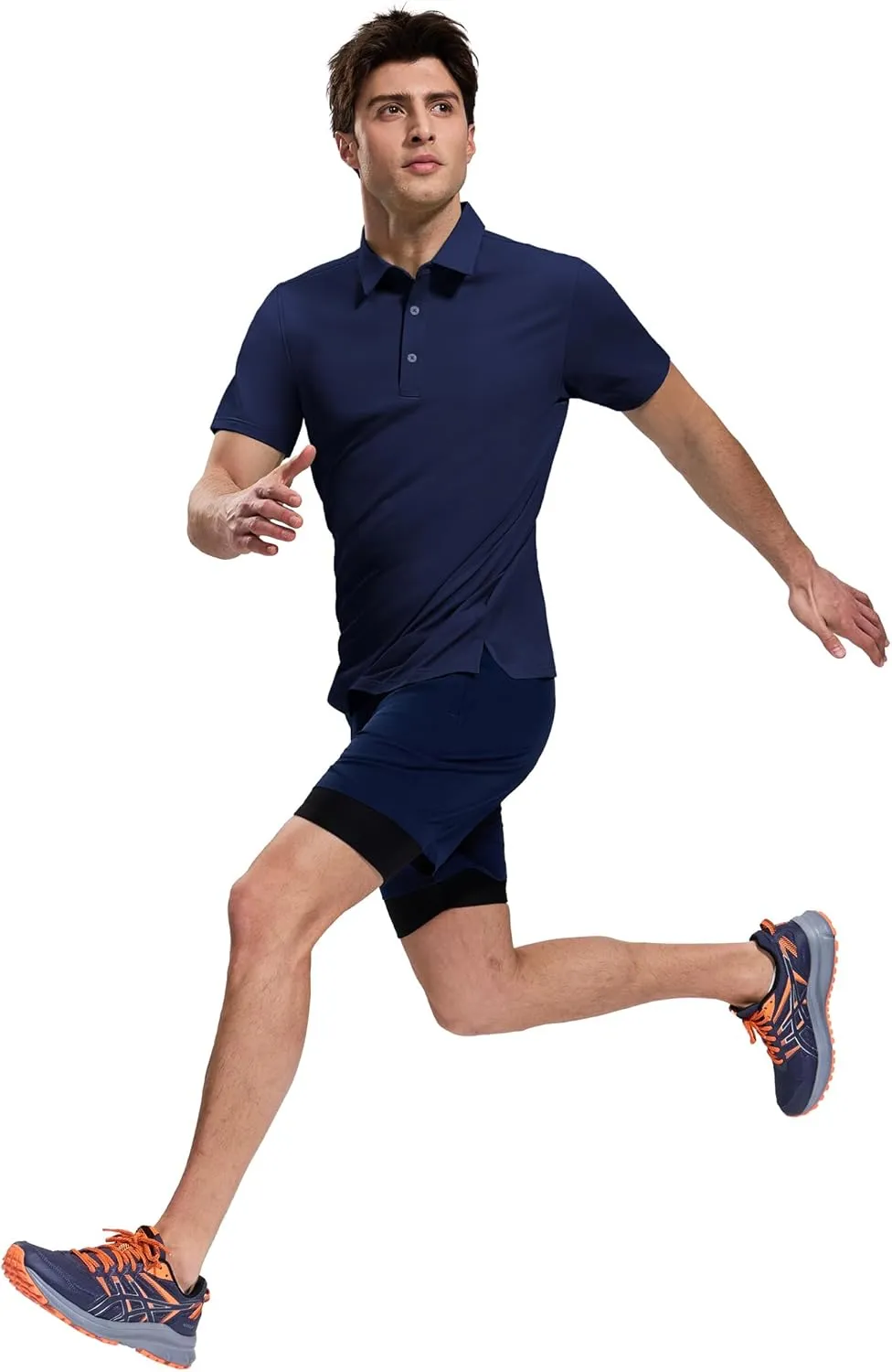 MIER Polo Shirts for Men Short Sleeve Dry Fit Performance Golf Tennis Active Collared Shirts, UPF 50  Sun Protection
