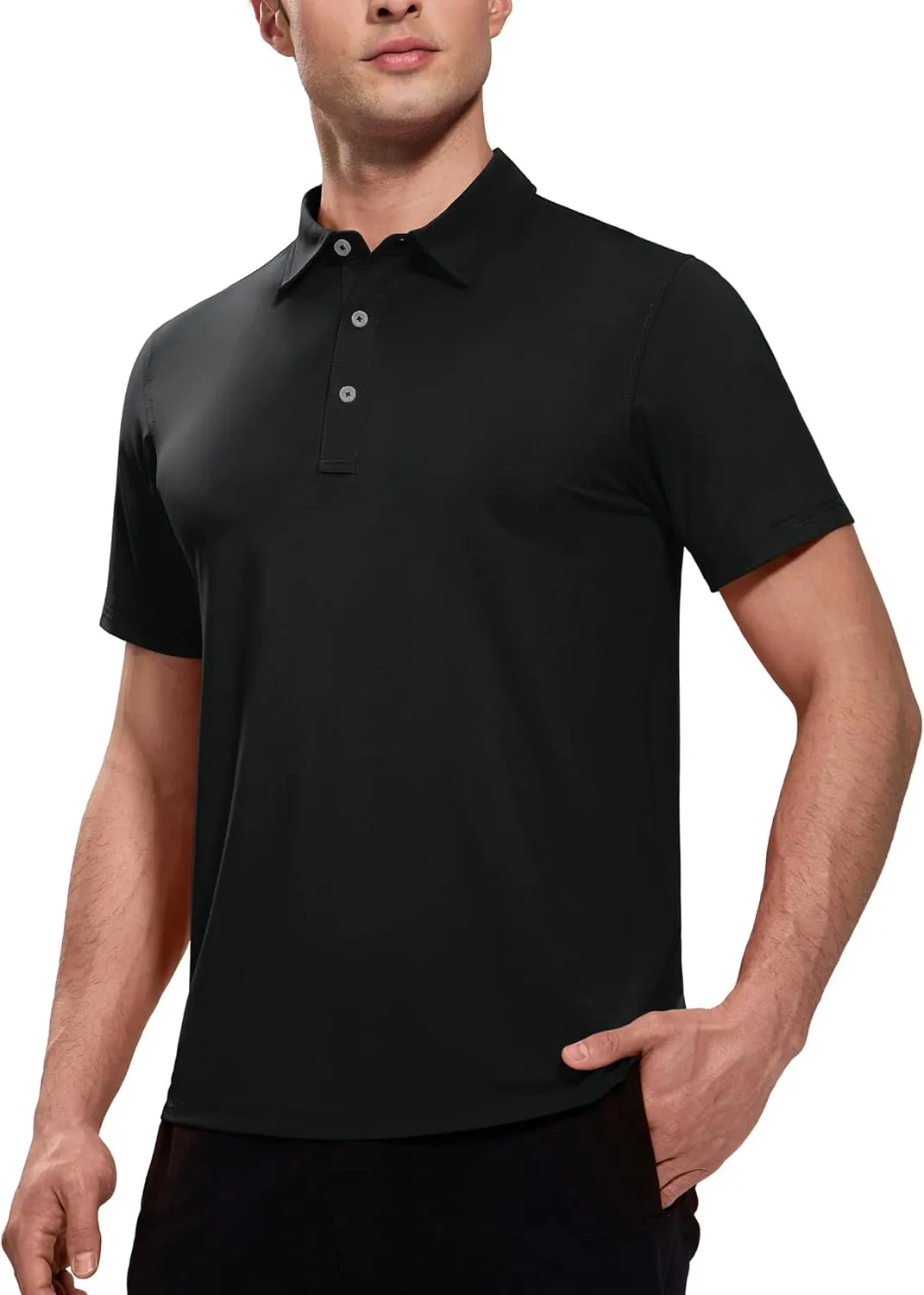 MIER Polo Shirts for Men Short Sleeve Dry Fit Performance Golf Tennis Active Collared Shirts, UPF 50  Sun Protection