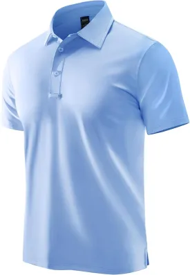 MIER Polo Shirts for Men Short Sleeve Dry Fit Performance Golf Tennis Active Collared Shirts, UPF 50  Sun Protection