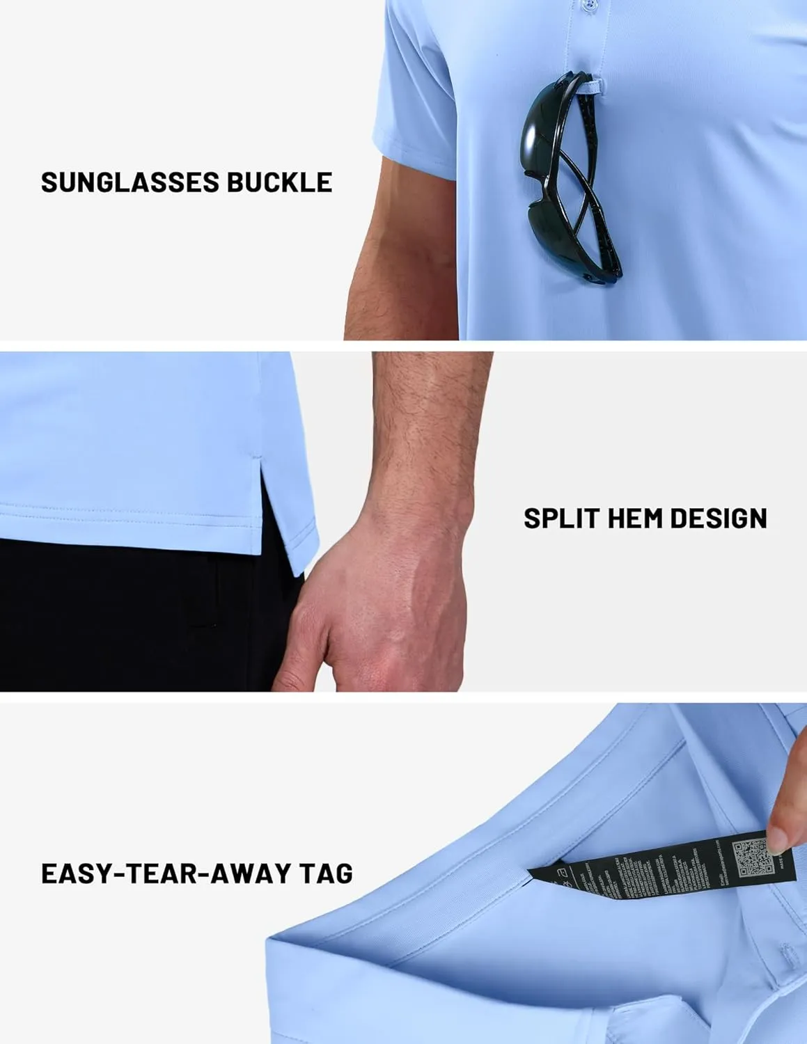 MIER Polo Shirts for Men Short Sleeve Dry Fit Performance Golf Tennis Active Collared Shirts, UPF 50  Sun Protection