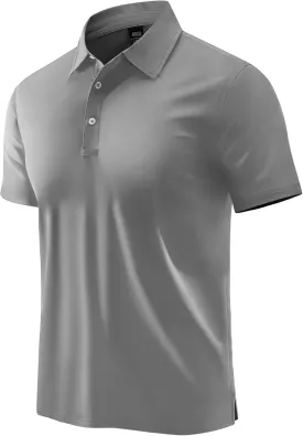 MIER Polo Shirts for Men Short Sleeve Dry Fit Performance Golf Tennis Active Collared Shirts, UPF 50  Sun Protection