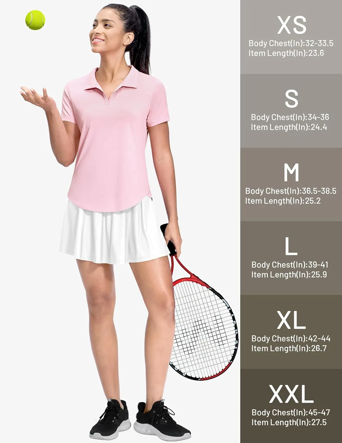 MIER Polo Shirts for Women V Neck Short Sleeve Golf Tennis Shirts Quick Dry Soft UPF 50  Collared Active Tops, Lightweight