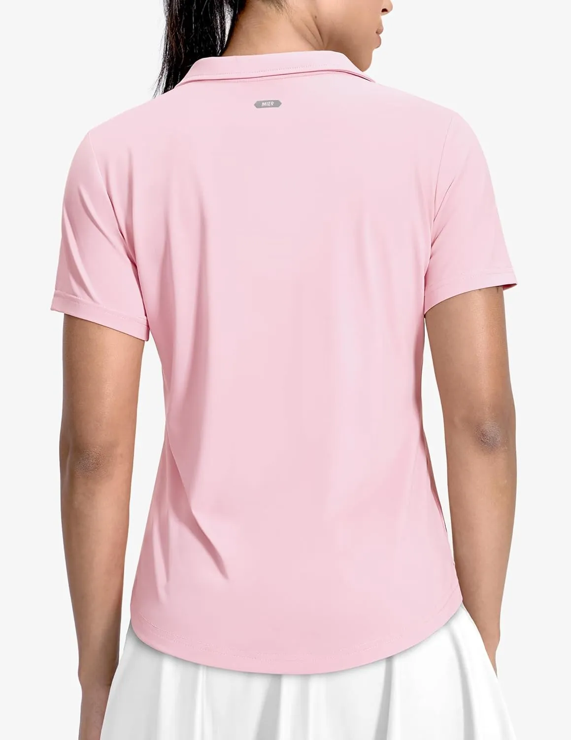 MIER Polo Shirts for Women V Neck Short Sleeve Golf Tennis Shirts Quick Dry Soft UPF 50  Collared Active Tops, Lightweight