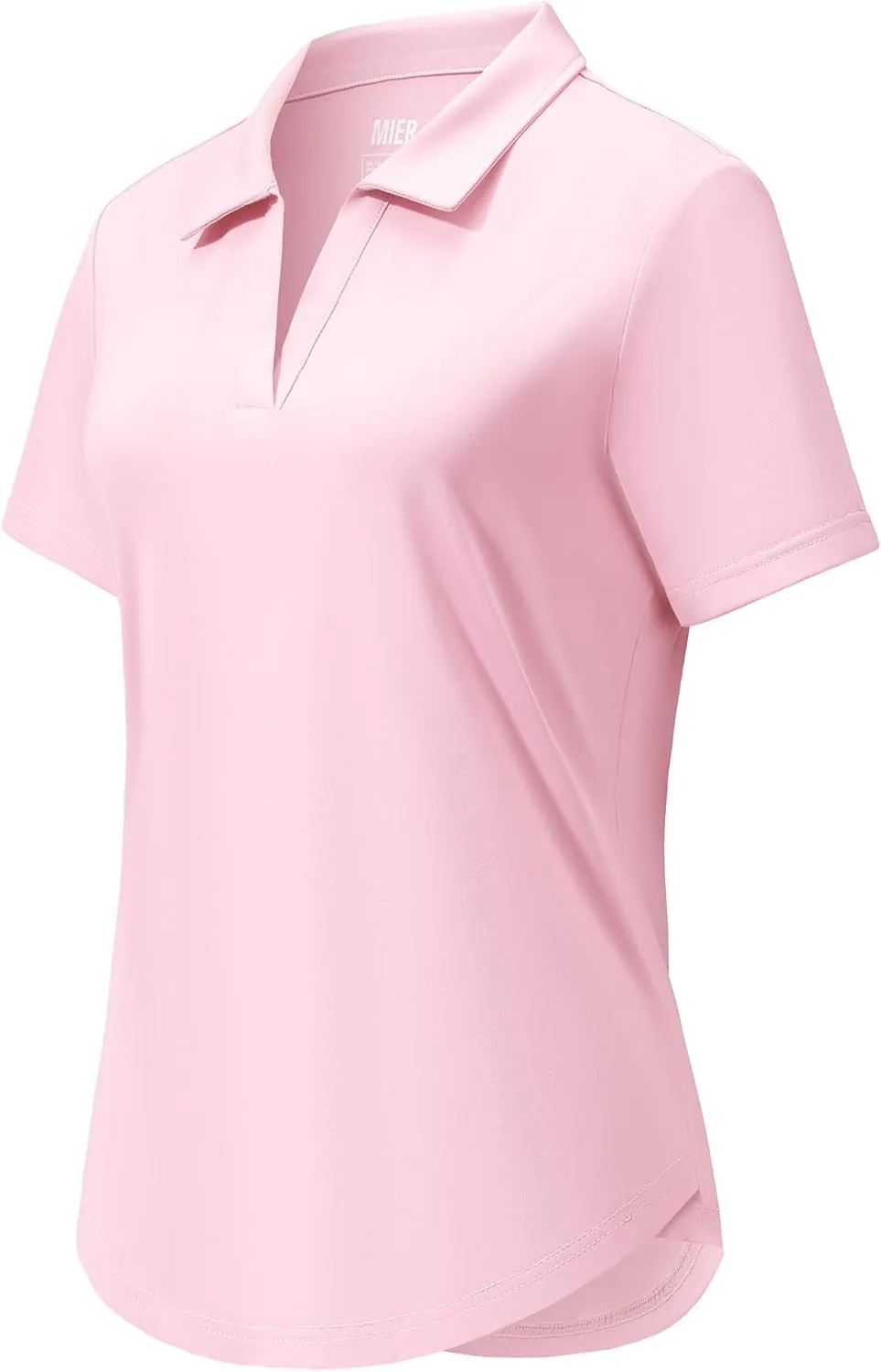 MIER Polo Shirts for Women V Neck Short Sleeve Golf Tennis Shirts Quick Dry Soft UPF 50  Collared Active Tops, Lightweight