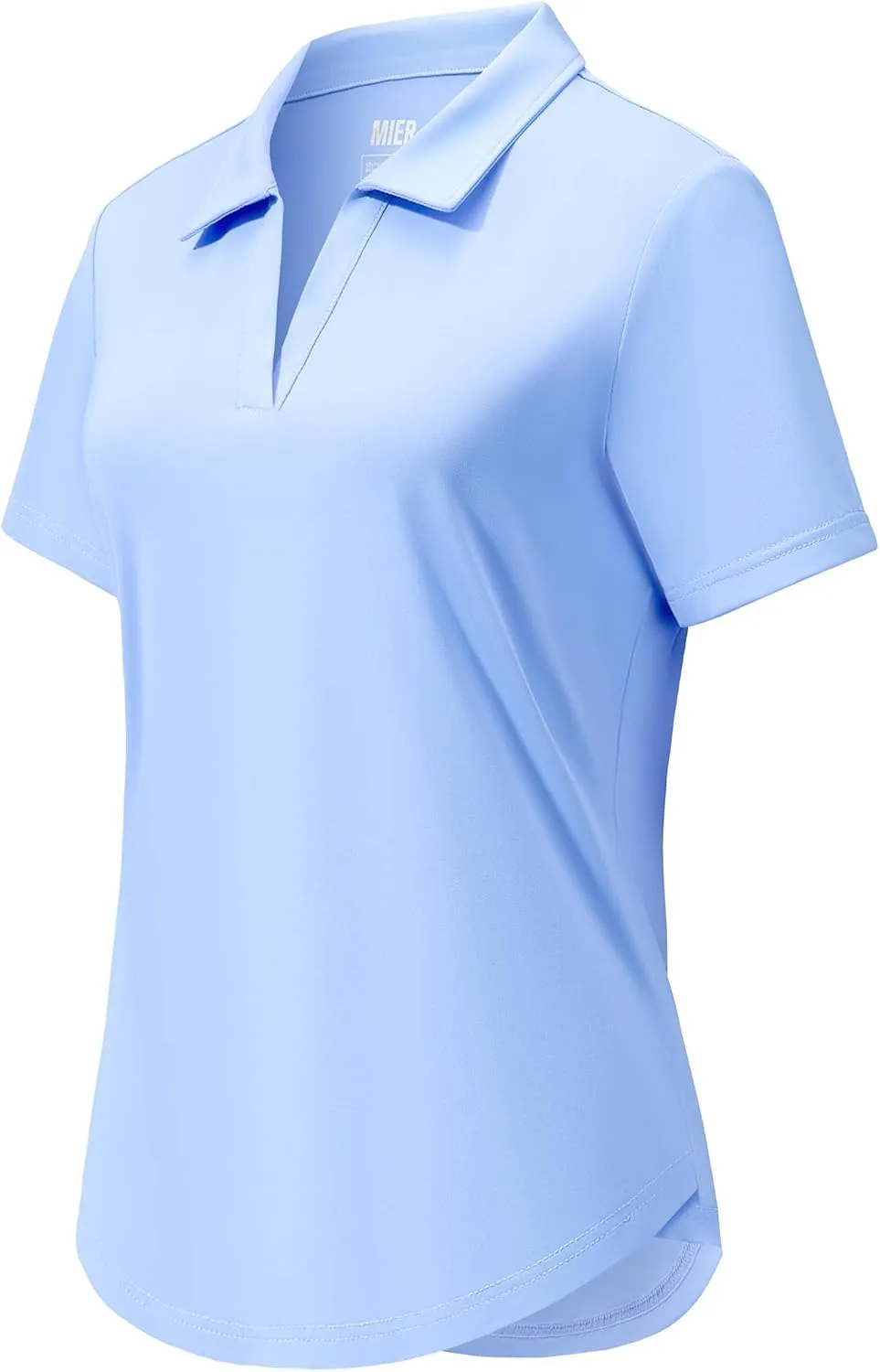 MIER Polo Shirts for Women V Neck Short Sleeve Golf Tennis Shirts Quick Dry Soft UPF 50  Collared Active Tops, Lightweight