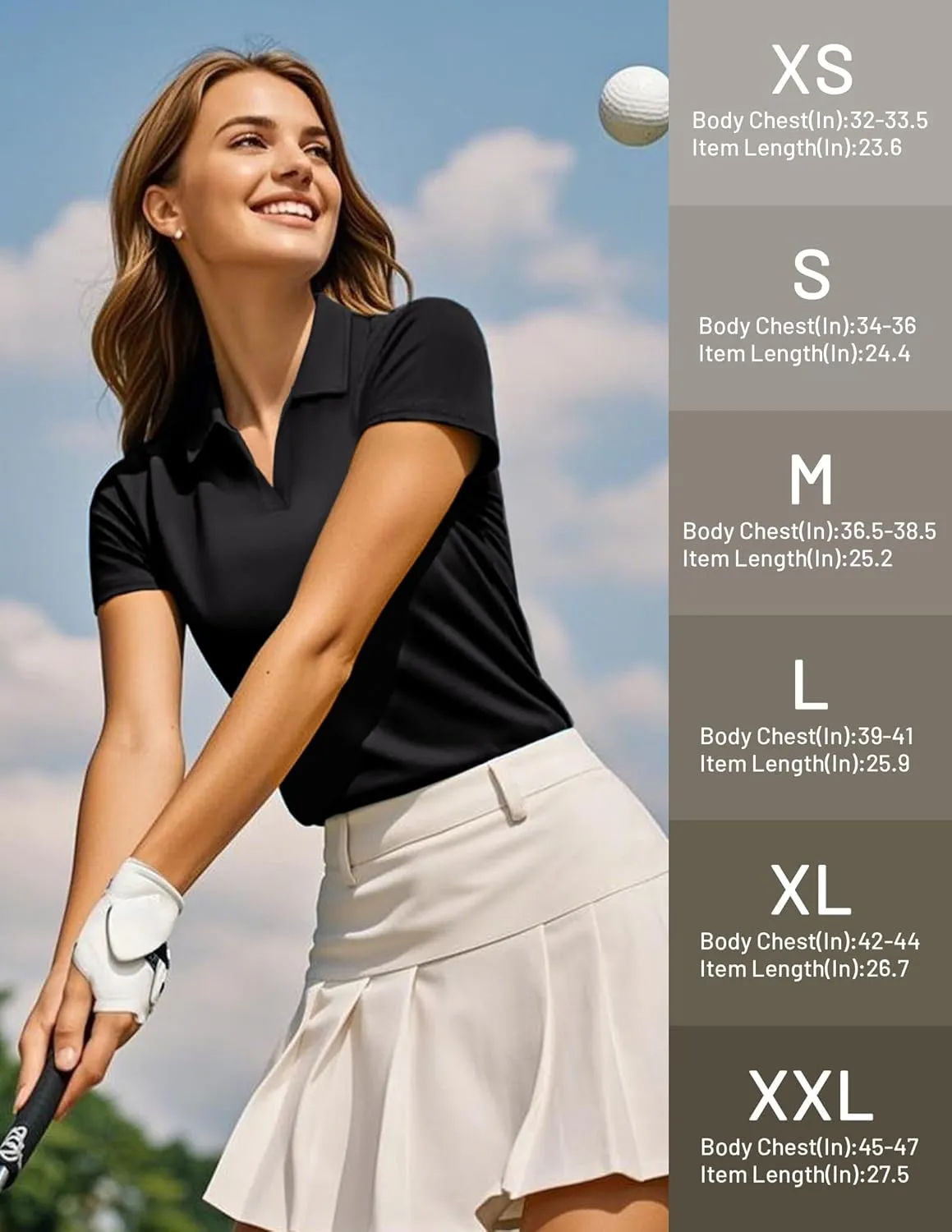 MIER Polo Shirts for Women V Neck Short Sleeve Golf Tennis Shirts Quick Dry Soft UPF 50  Collared Active Tops, Lightweight