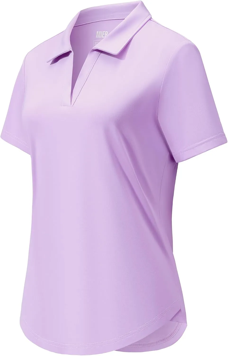 MIER Polo Shirts for Women V Neck Short Sleeve Golf Tennis Shirts Quick Dry Soft UPF 50  Collared Active Tops, Lightweight
