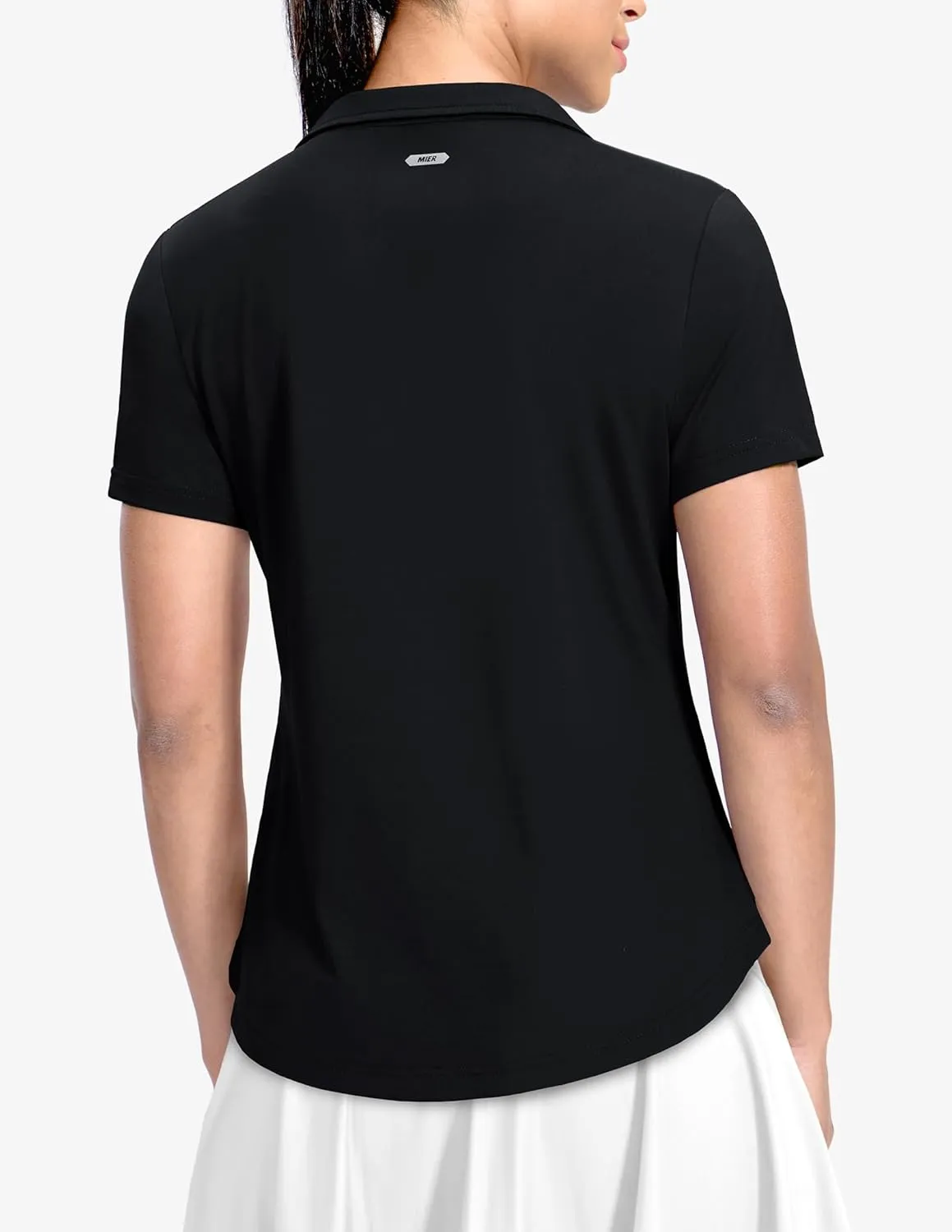 MIER Polo Shirts for Women V Neck Short Sleeve Golf Tennis Shirts Quick Dry Soft UPF 50  Collared Active Tops, Lightweight