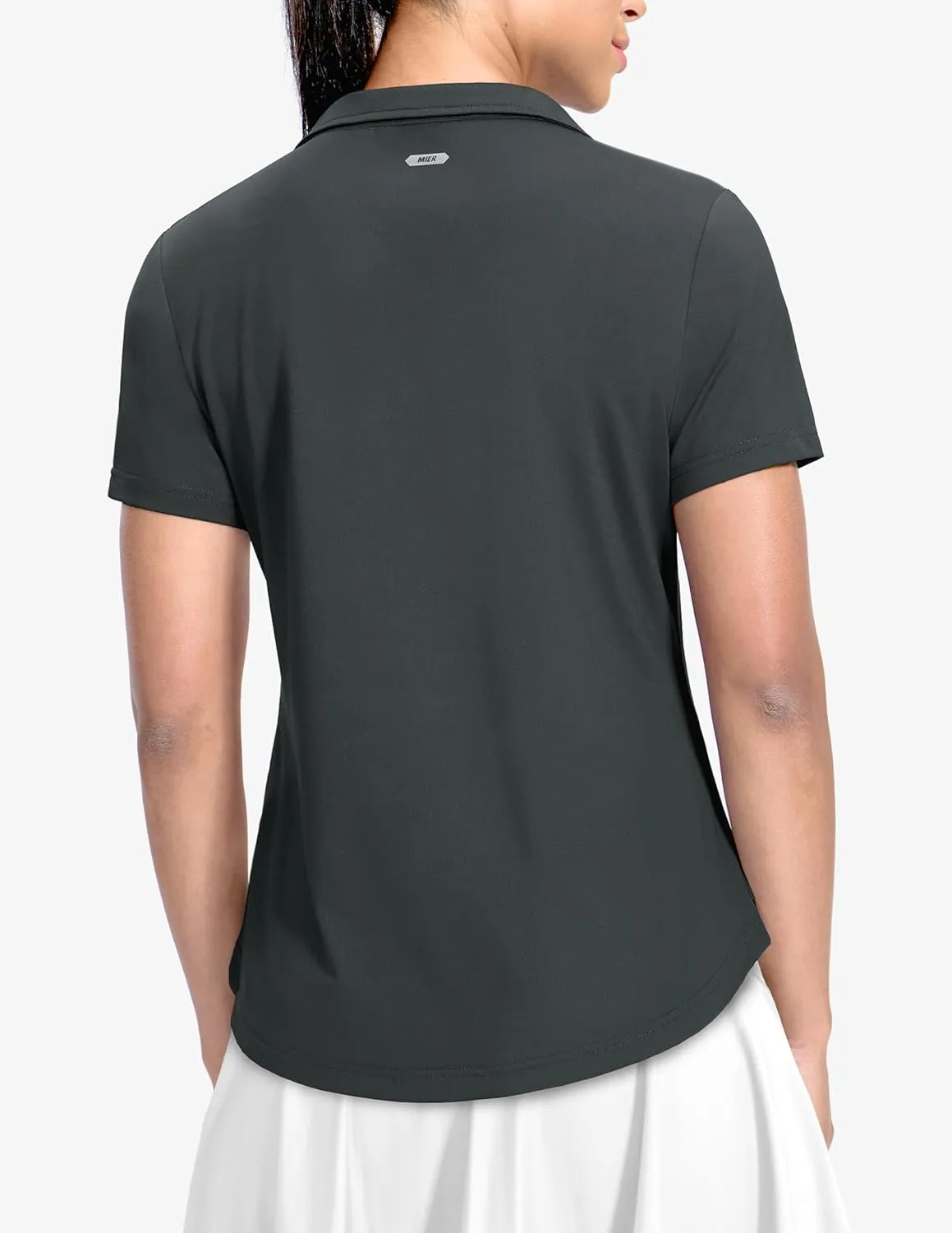 MIER Polo Shirts for Women V Neck Short Sleeve Golf Tennis Shirts Quick Dry Soft UPF 50  Collared Active Tops, Lightweight