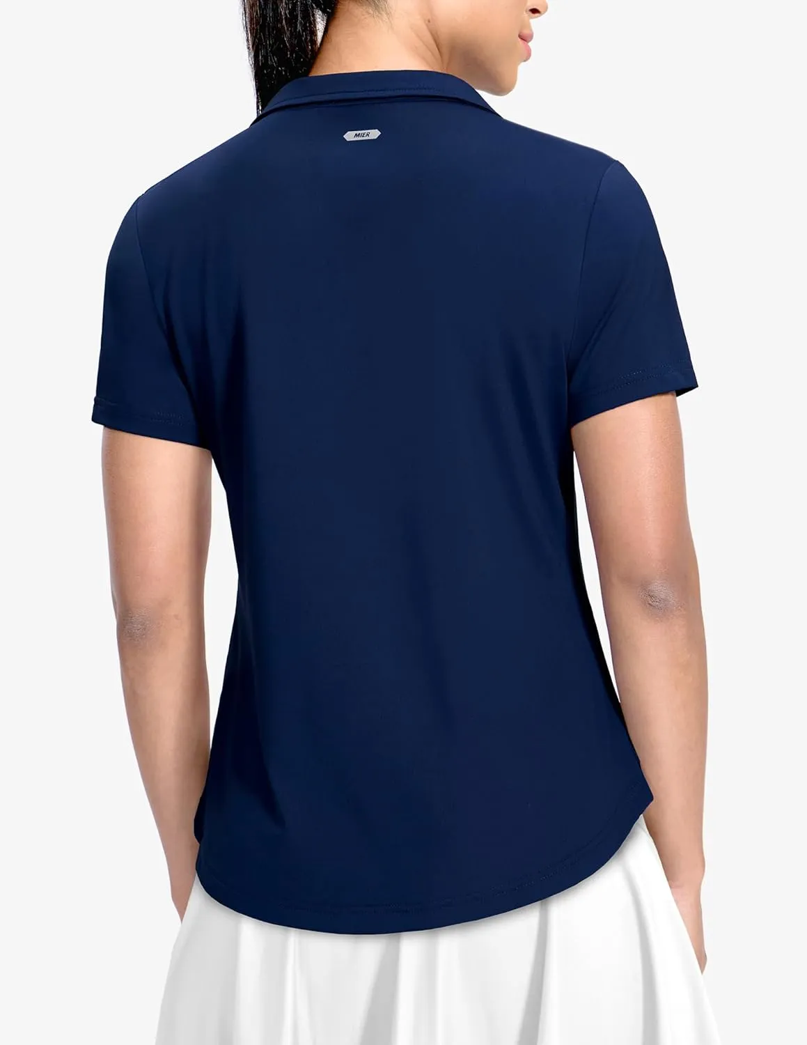 MIER Polo Shirts for Women V Neck Short Sleeve Golf Tennis Shirts Quick Dry Soft UPF 50  Collared Active Tops, Lightweight
