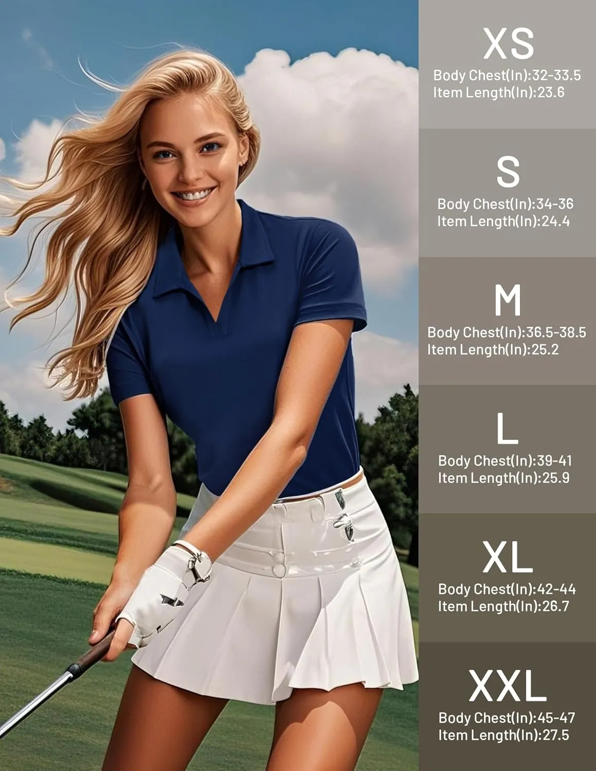 MIER Polo Shirts for Women V Neck Short Sleeve Golf Tennis Shirts Quick Dry Soft UPF 50  Collared Active Tops, Lightweight