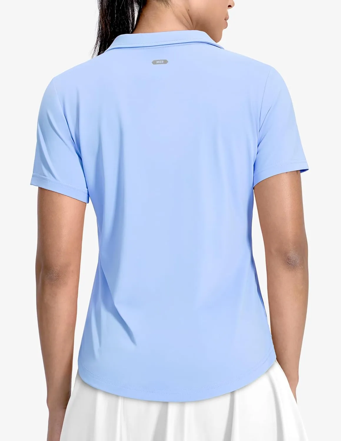 MIER Polo Shirts for Women V Neck Short Sleeve Golf Tennis Shirts Quick Dry Soft UPF 50  Collared Active Tops, Lightweight