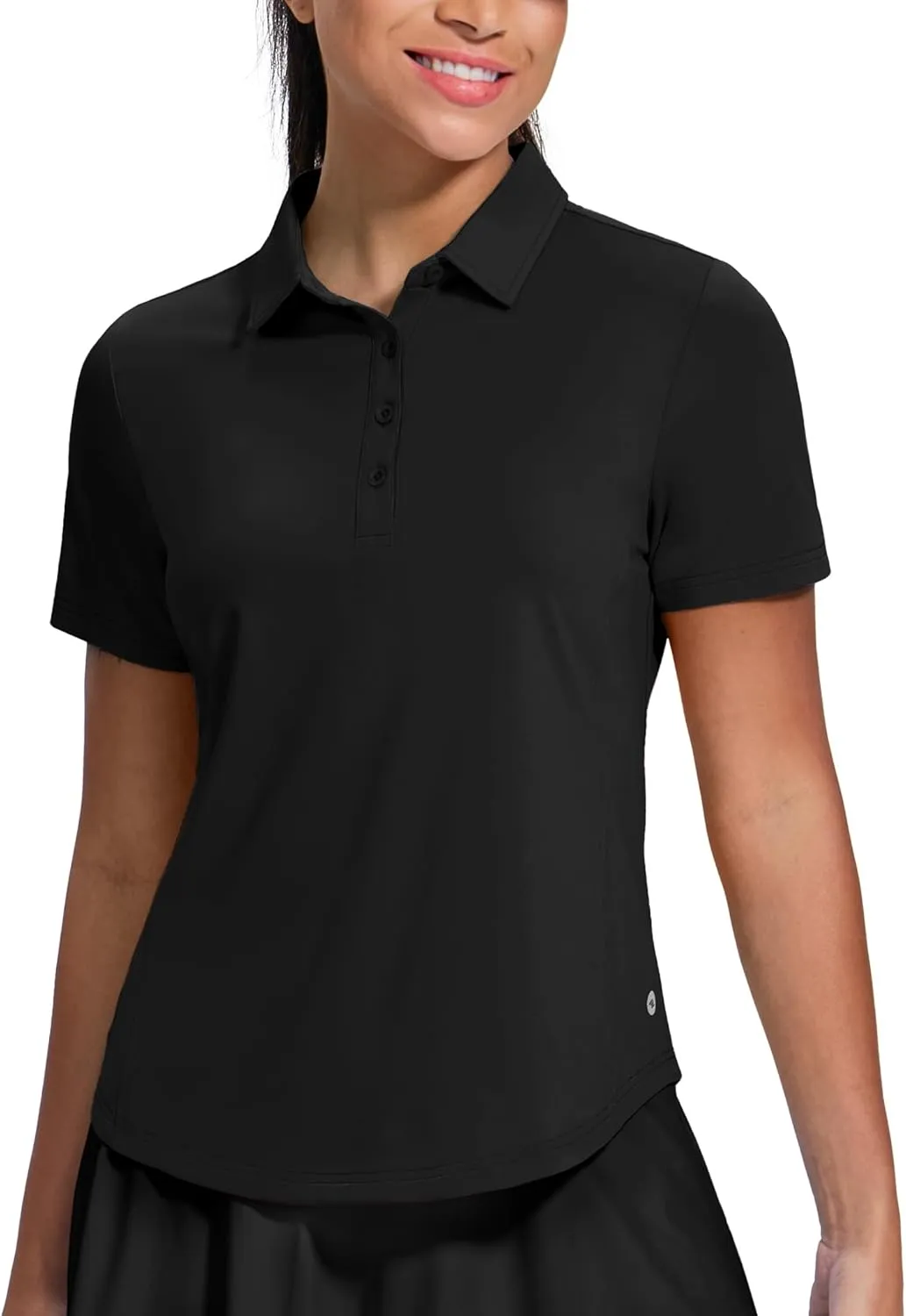 MIER Womens Golf Polo Shirts Short Sleeve Quick Dry Sun Protection Active UV Shirts Collared Tennis Tops, 4 Buttons