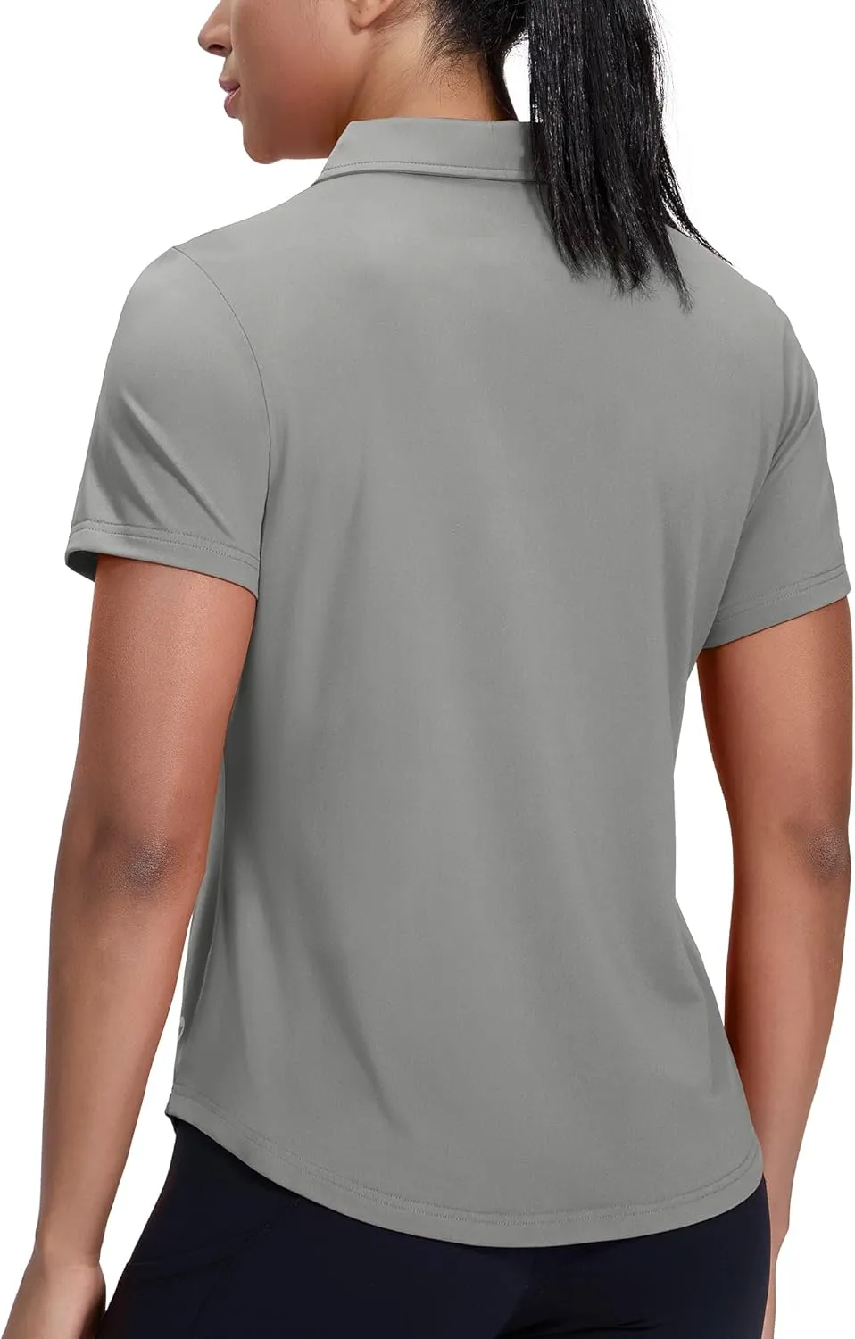 MIER Womens Golf Polo Shirts Short Sleeve Quick Dry Sun Protection Active UV Shirts Collared Tennis Tops, 4 Buttons