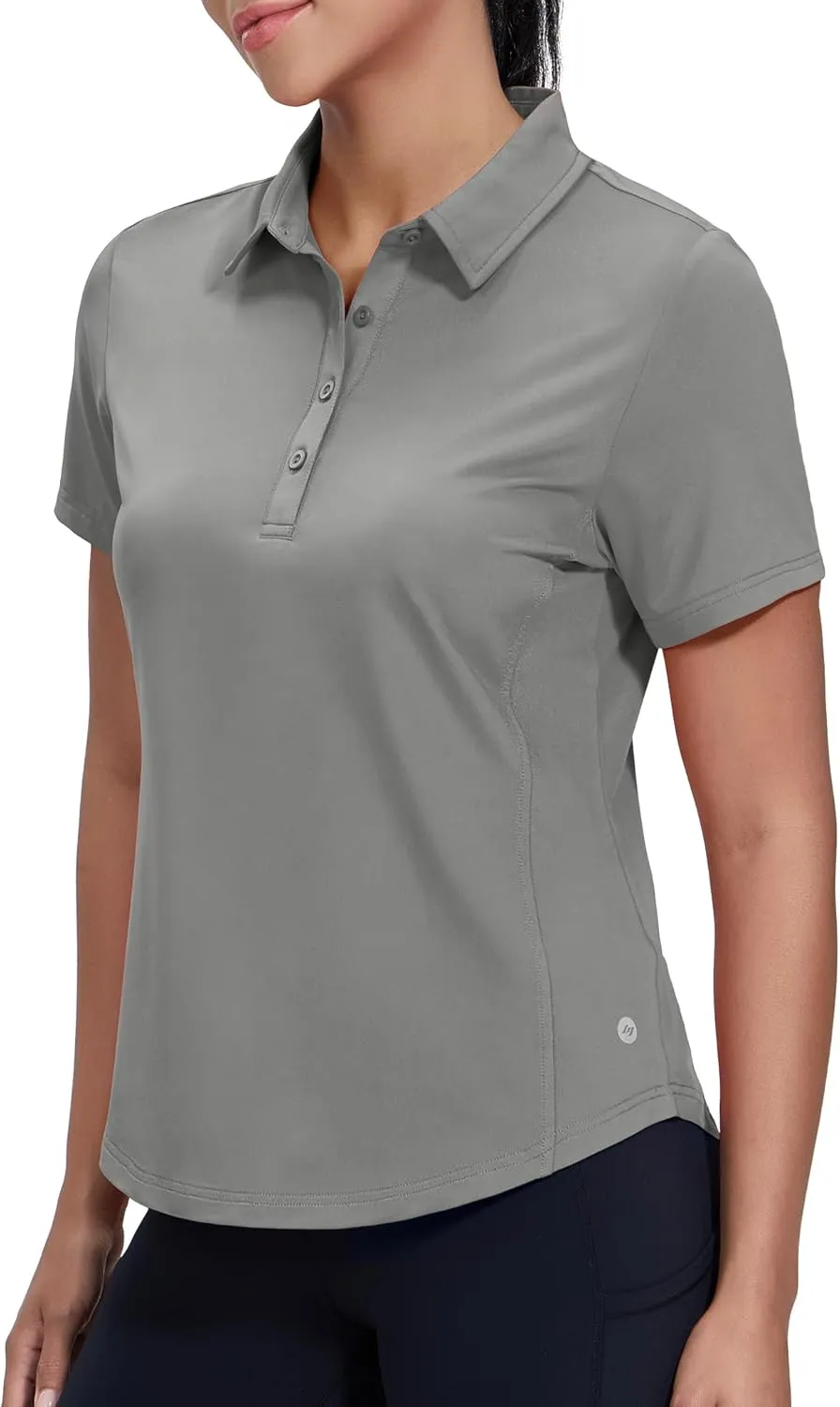 MIER Womens Golf Polo Shirts Short Sleeve Quick Dry Sun Protection Active UV Shirts Collared Tennis Tops, 4 Buttons