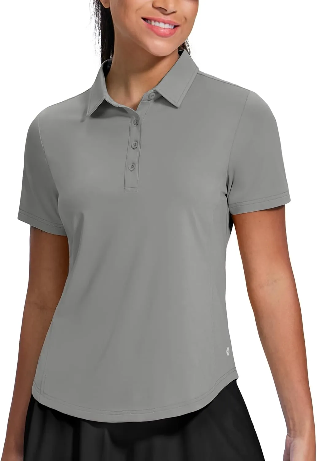 MIER Womens Golf Polo Shirts Short Sleeve Quick Dry Sun Protection Active UV Shirts Collared Tennis Tops, 4 Buttons
