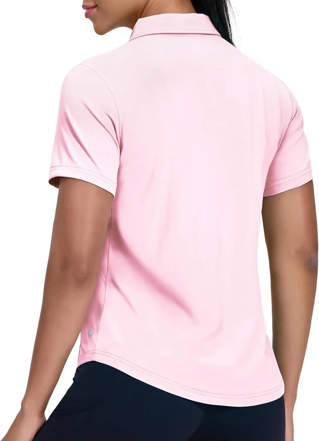 MIER Womens Golf Polo Shirts Short Sleeve Quick Dry Sun Protection Active UV Shirts Collared Tennis Tops, 4 Buttons