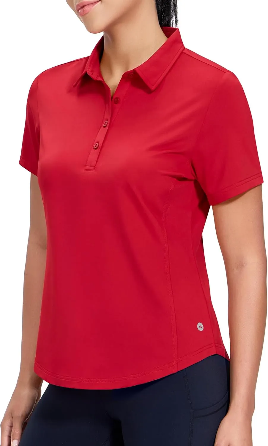 MIER Womens Golf Polo Shirts Short Sleeve Quick Dry Sun Protection Active UV Shirts Collared Tennis Tops, 4 Buttons