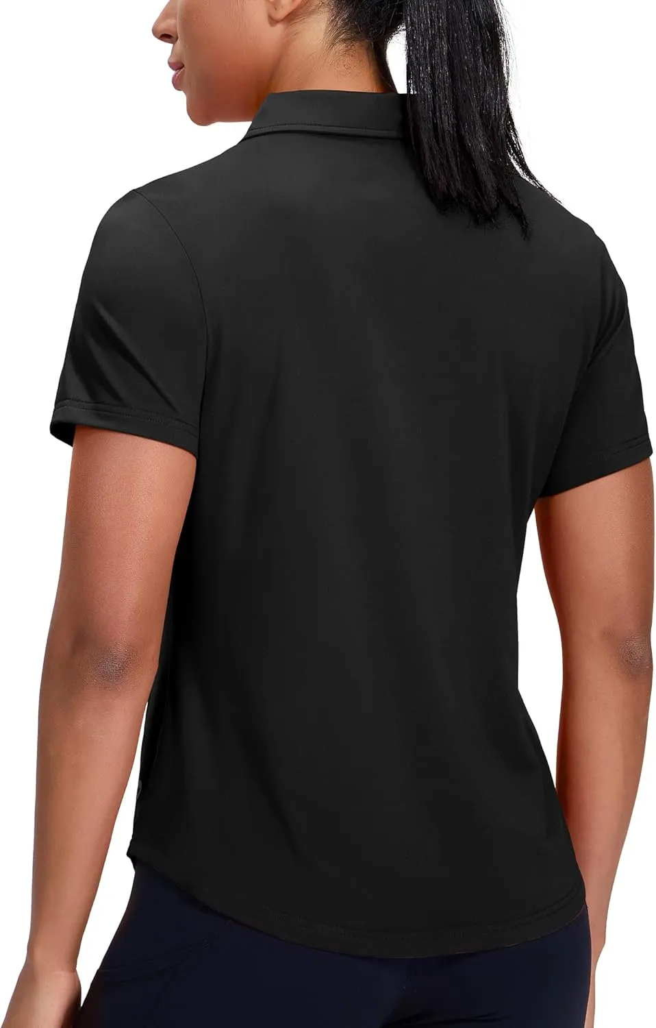 MIER Womens Golf Polo Shirts Short Sleeve Quick Dry Sun Protection Active UV Shirts Collared Tennis Tops, 4 Buttons