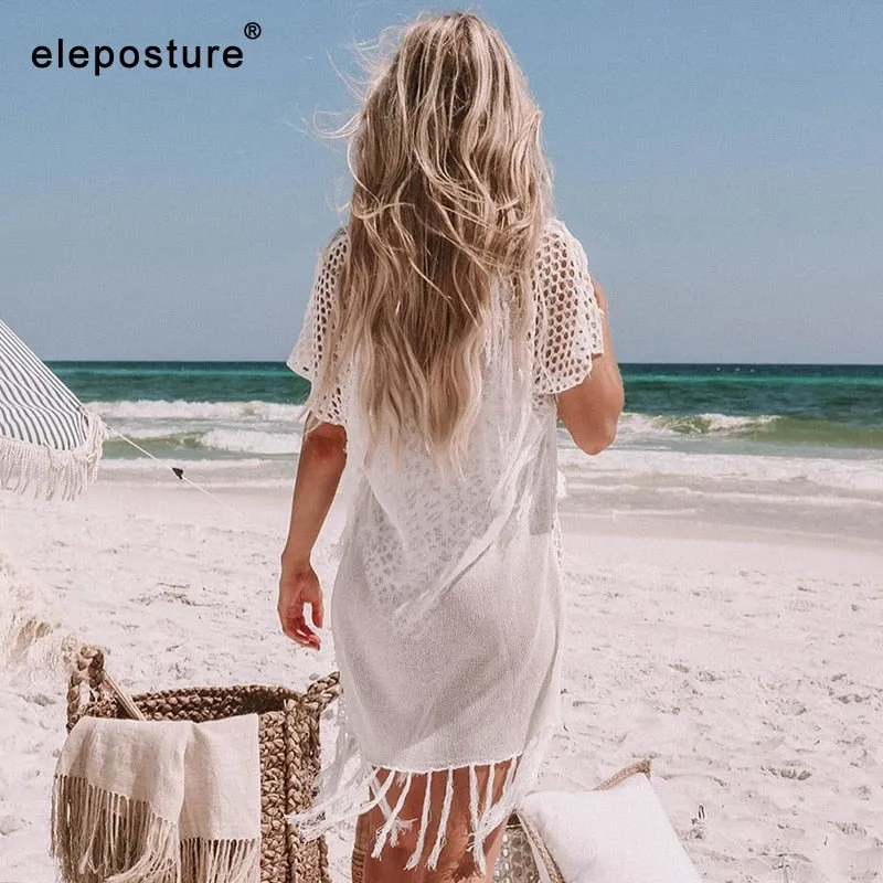 New Knitted Beach Cover Up Women Bikini Swimsuit Cover Up