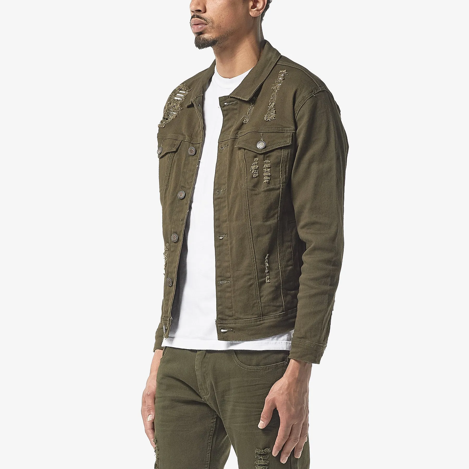 OLIVE DENIM JACKET