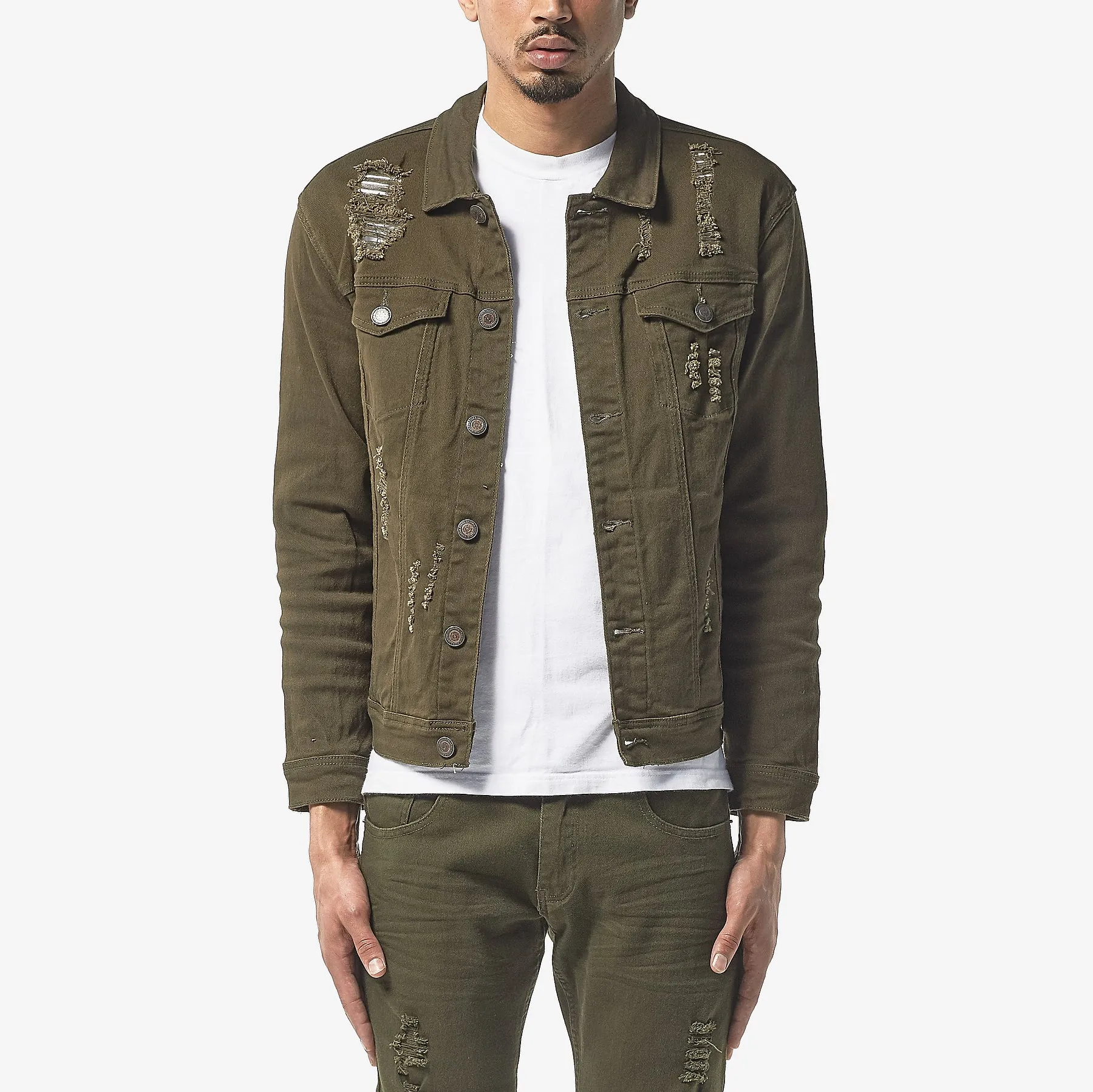 OLIVE DENIM JACKET