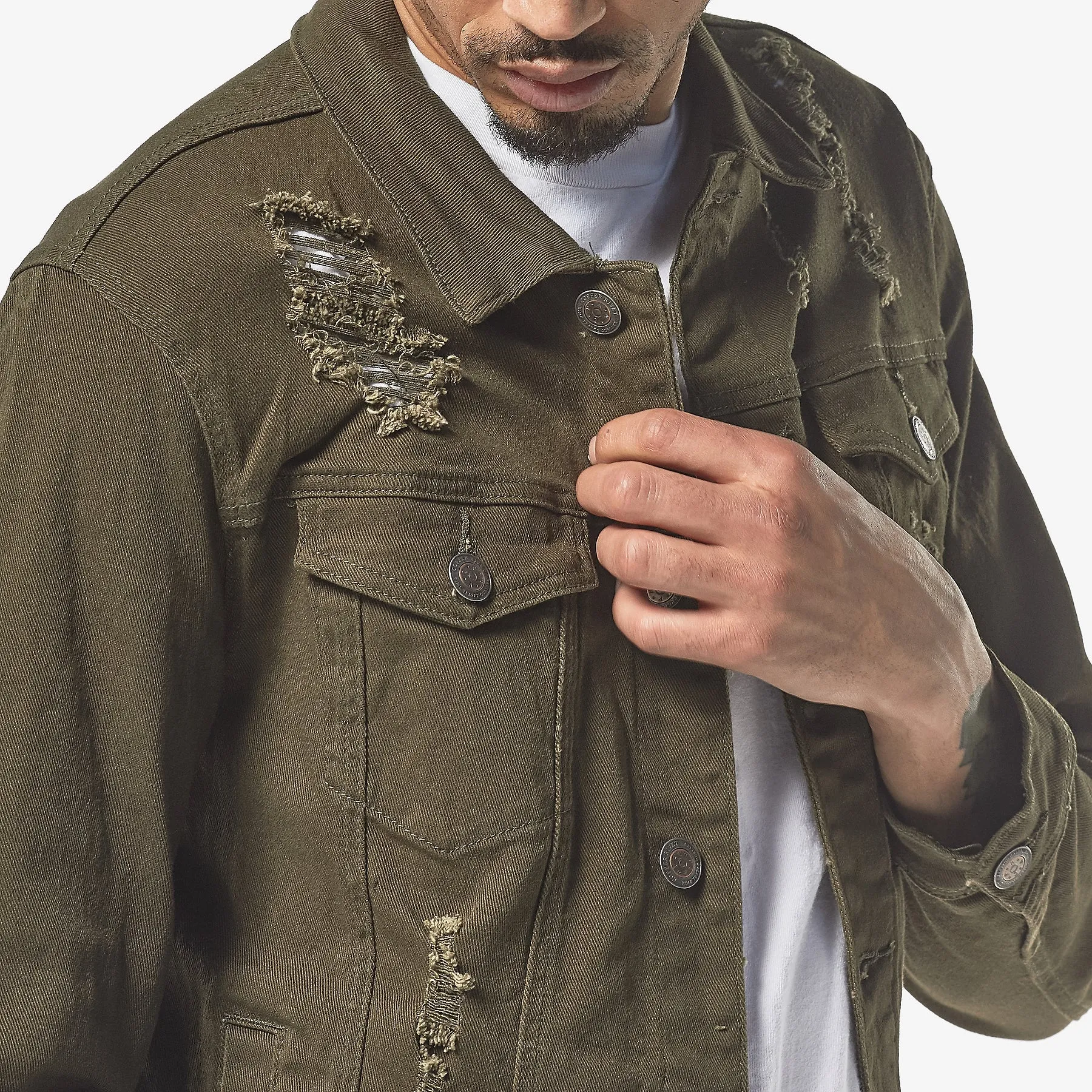 OLIVE DENIM JACKET
