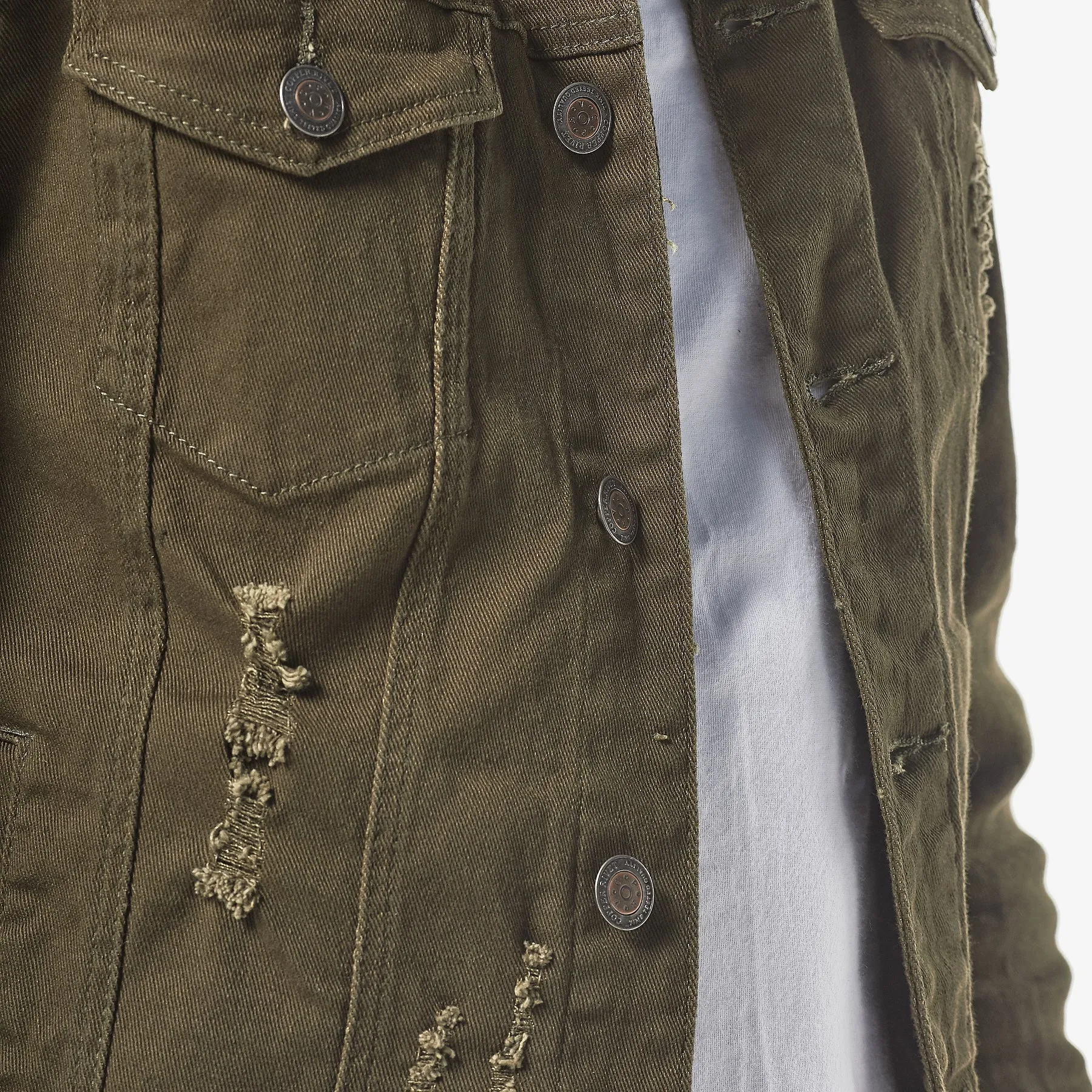 OLIVE DENIM JACKET