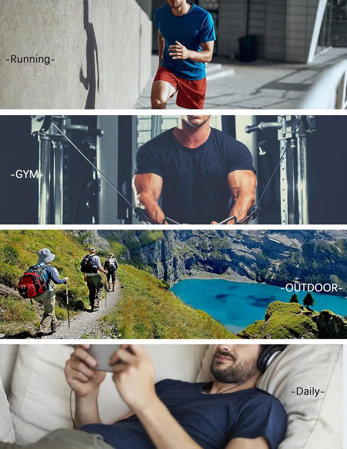 OYGSieg 6 Pack Workout Shirts for Men Short Sleeve Athletic Active Tops Quick Dry Crew Neck T Shirt for Running