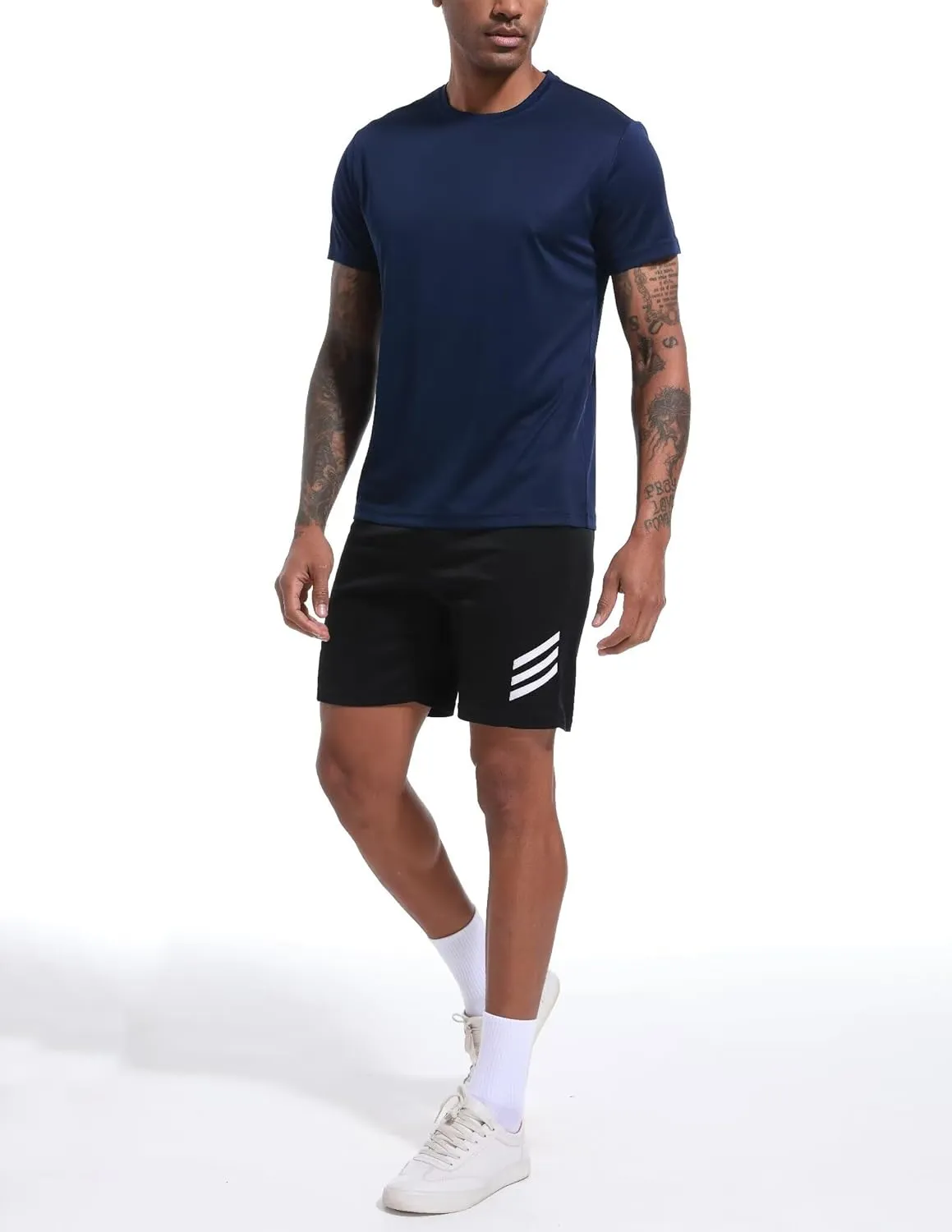 OYGSieg 6 Pack Workout Shirts for Men Short Sleeve Athletic Active Tops Quick Dry Crew Neck T Shirt for Running