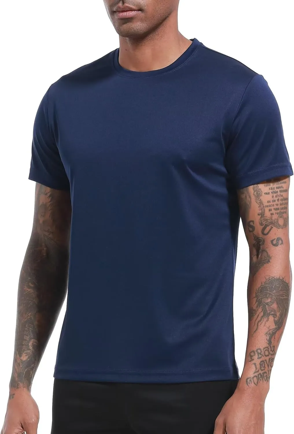 OYGSieg 6 Pack Workout Shirts for Men Short Sleeve Athletic Active Tops Quick Dry Crew Neck T Shirt for Running