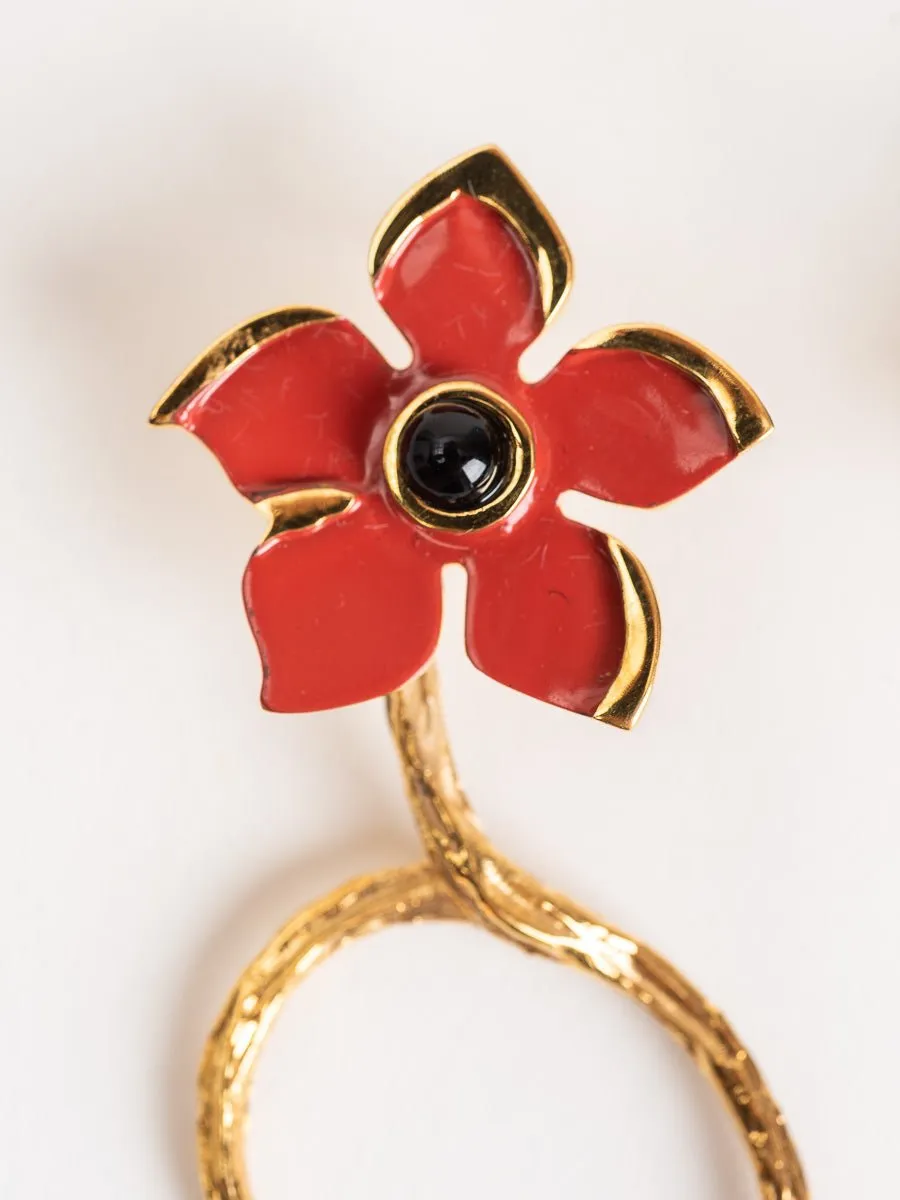 poinsettia vine earrings