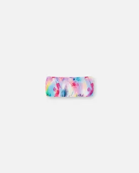 Printed Swim Headband Butterflies On Multicolored Background