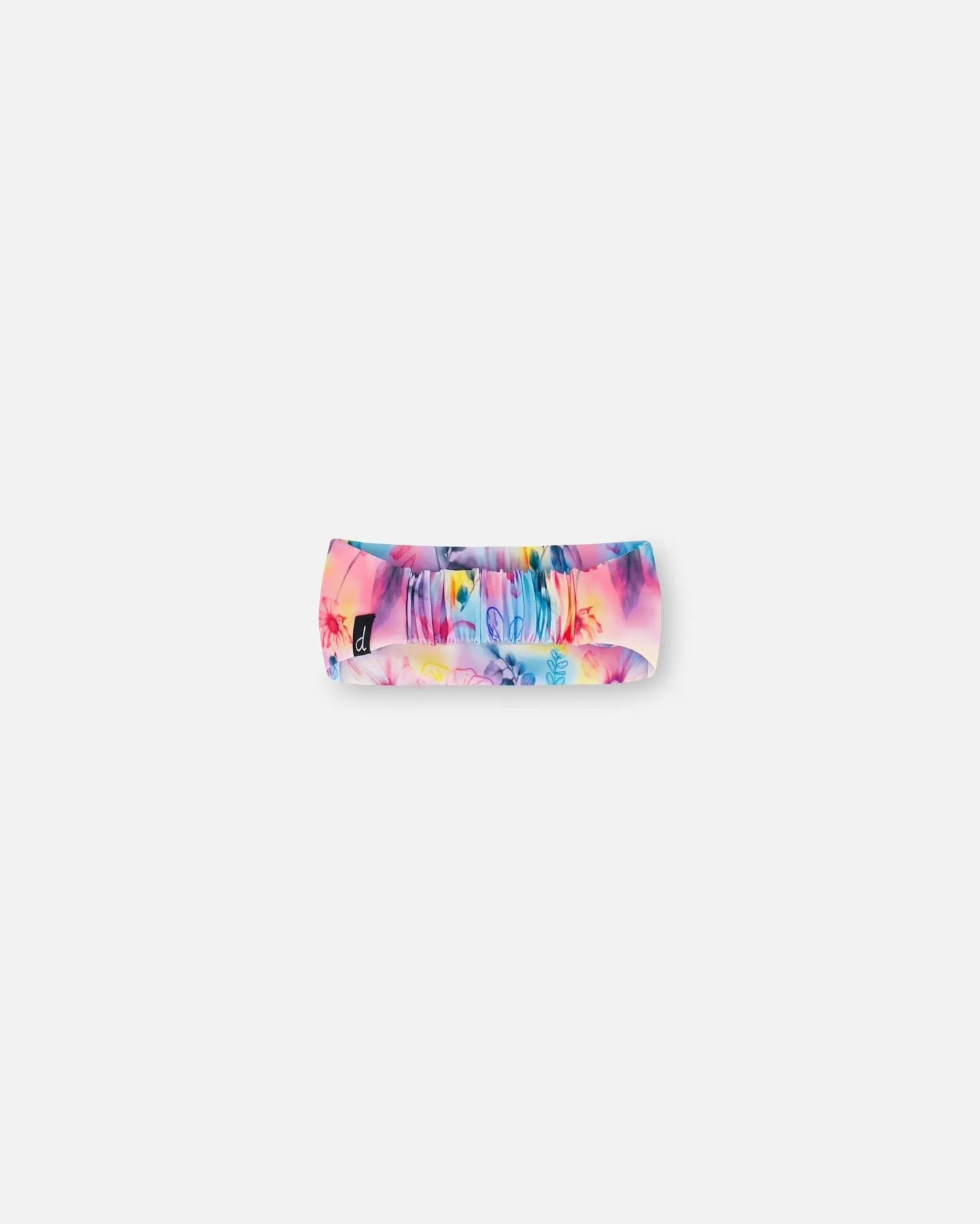 Printed Swim Headband Butterflies On Multicolored Background