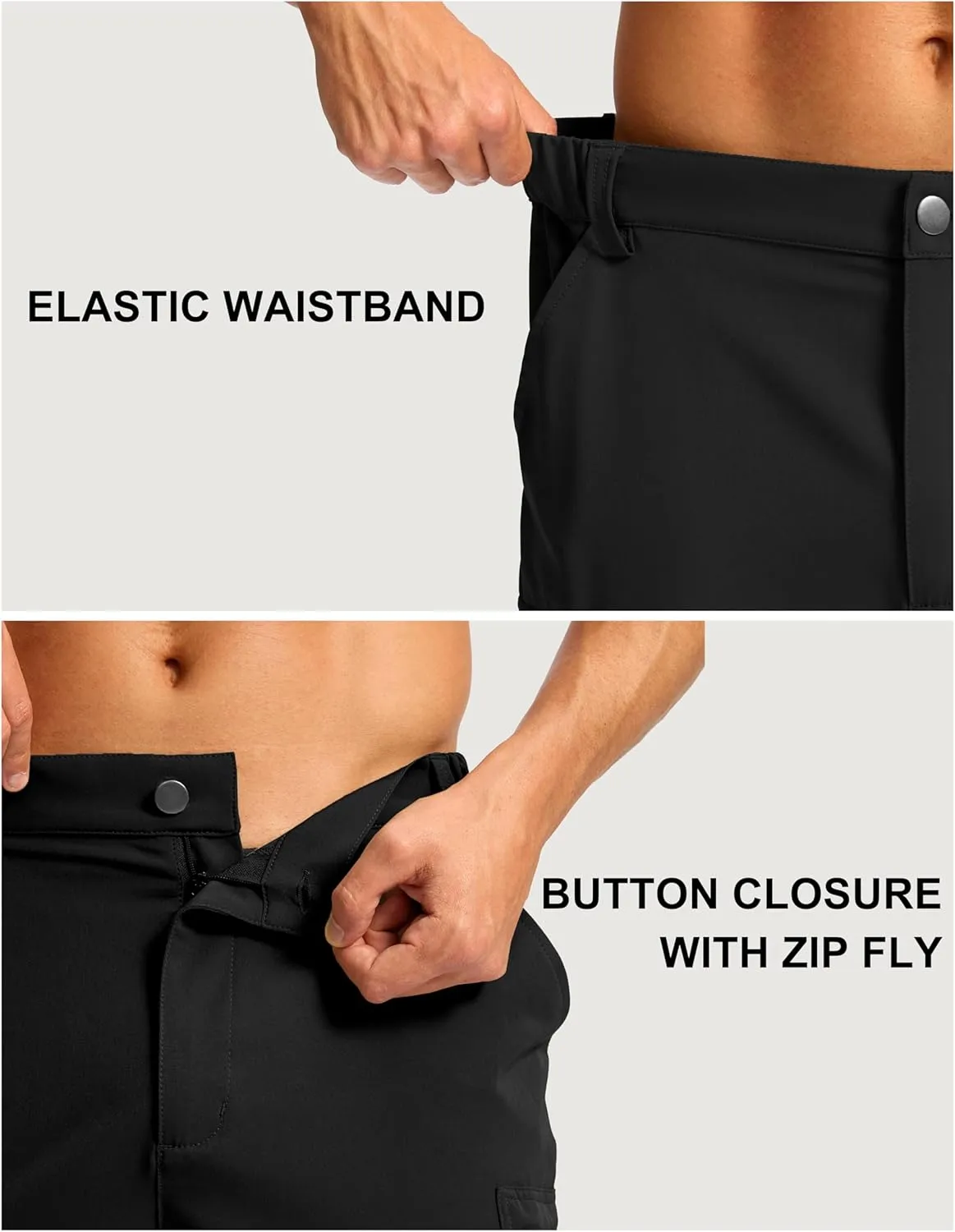 Pudolla Men's Hiking Cargo Shorts 7" Lightweight Quick Dry Casual Work Shorts for Men Summer Travel Golf with 5 Pockets