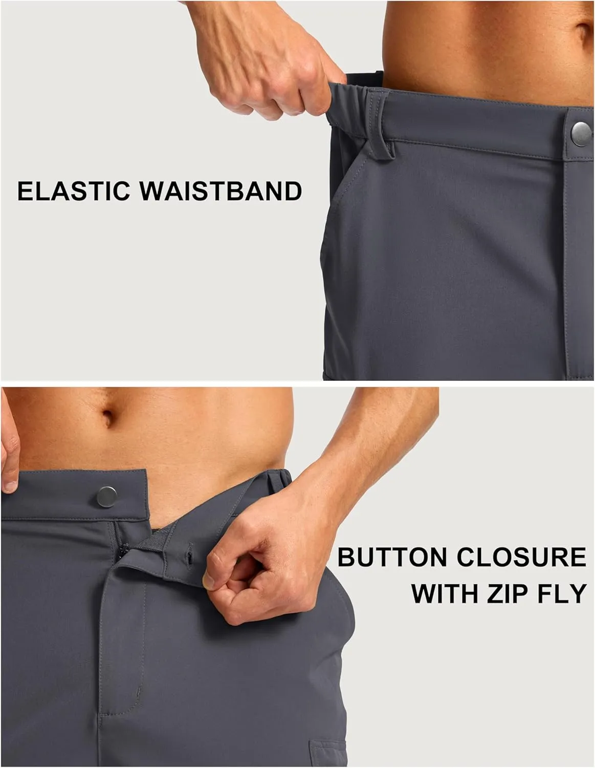 Pudolla Men's Hiking Cargo Shorts 7" Lightweight Quick Dry Casual Work Shorts for Men Summer Travel Golf with 5 Pockets