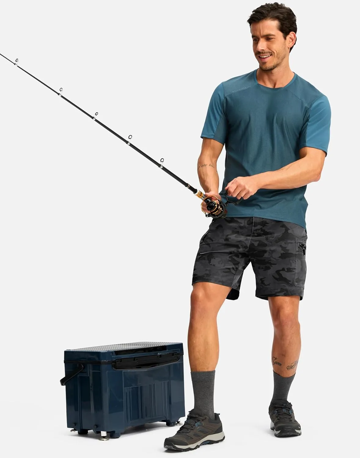 Pudolla Men's Hiking Cargo Shorts 7" Lightweight Quick Dry Casual Work Shorts for Men Summer Travel Golf with 5 Pockets
