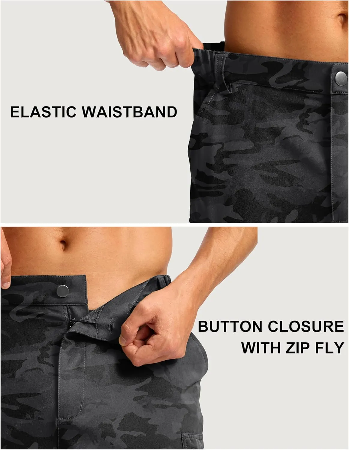 Pudolla Men's Hiking Cargo Shorts 7" Lightweight Quick Dry Casual Work Shorts for Men Summer Travel Golf with 5 Pockets
