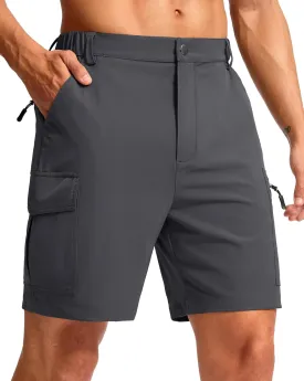 Pudolla Men's Hiking Cargo Shorts 7" Lightweight Quick Dry Casual Work Shorts for Men Summer Travel Golf with 5 Pockets