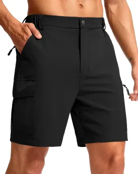 Pudolla Men's Hiking Cargo Shorts 7" Lightweight Quick Dry Casual Work Shorts for Men Summer Travel Golf with 5 Pockets